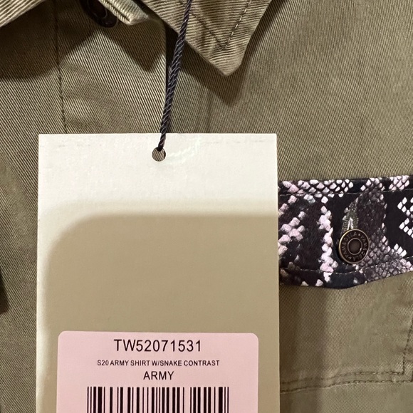 Pam & Gela Army Jacket with Snake Contrast, Size Medium - Picture 3 of 4